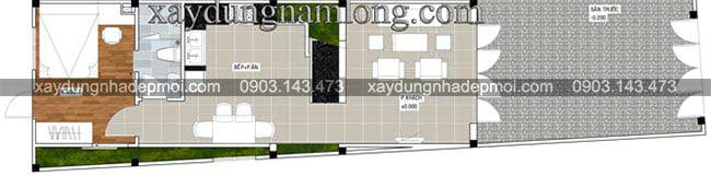 Thiết kế nhà phố 1 trệt 1 lầu 1 sân thượng 70m2 - Hình 4