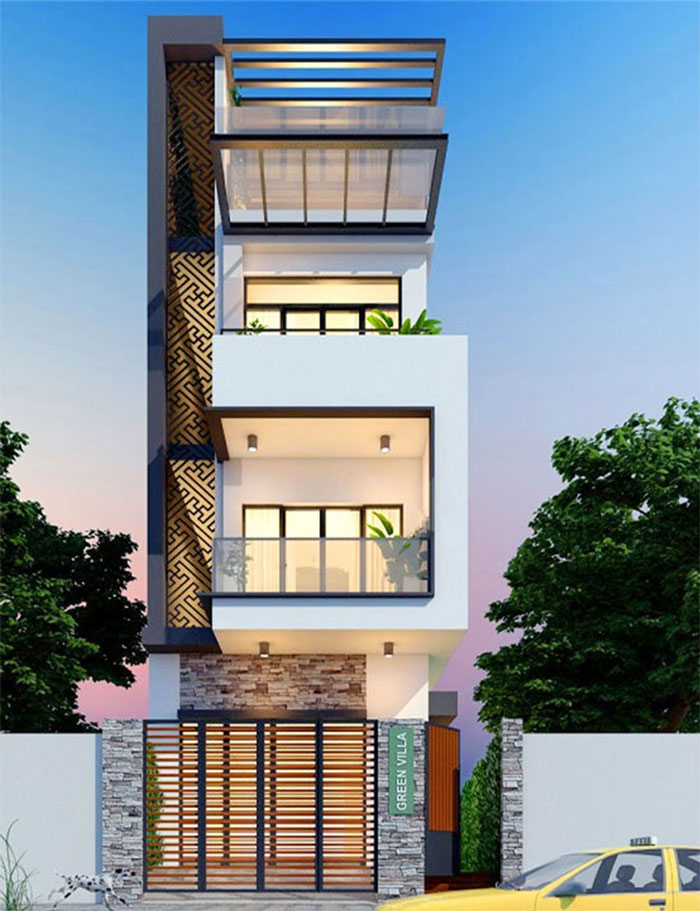 Thiết kế nhà phố 3 tầng 100m2 đẹp
