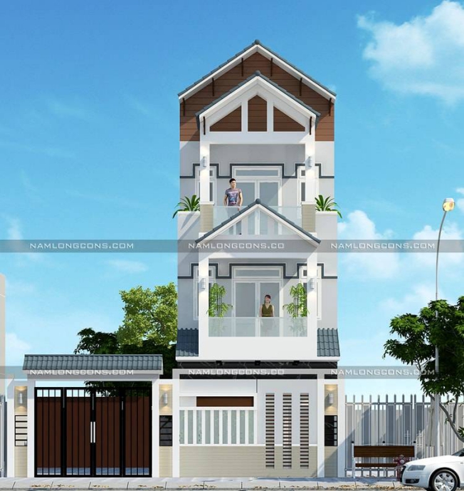 Mẫu nhà 3 tầng 3 phòng ngủ 5x20m