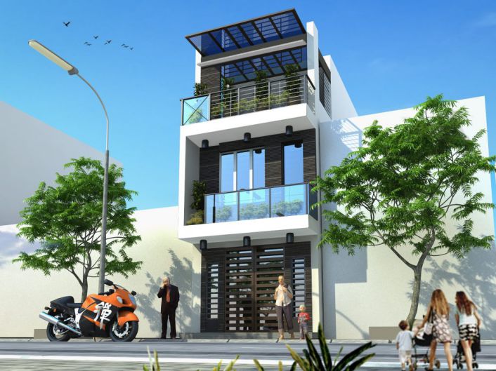 Mẫu nhà 3 tầng có 4 phòng ngủ - Hình 3