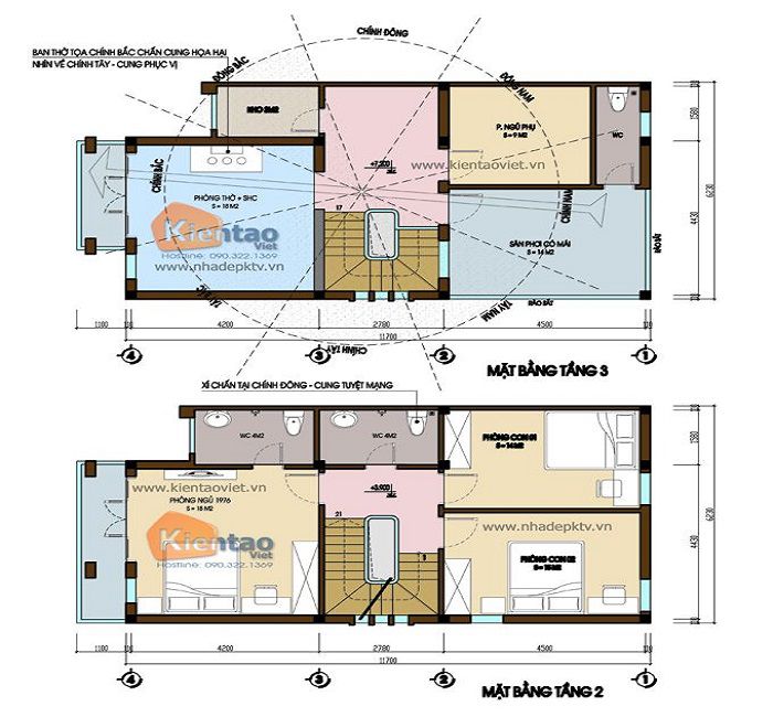Phối cảnh bản vẽ nhà 3 tầng 4 phòng ngủ - Hình 5