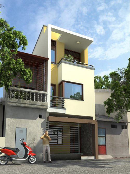  Phối cảnh thiết kế nhà 3 tầng giá 500 triệu - Hình 3