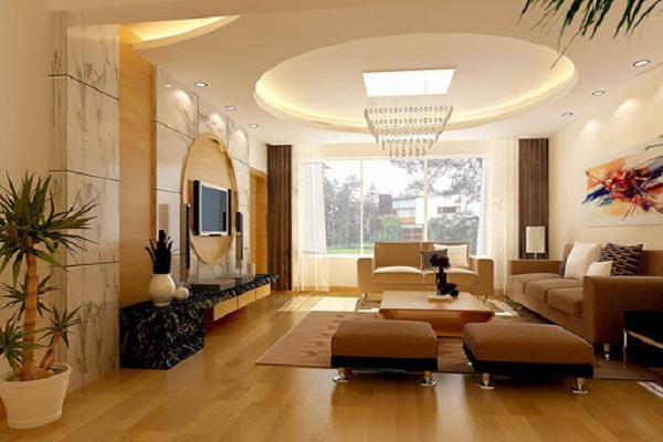 Thiết kế nội thất phòng khách nhà 3 tầng diện tích 6x15m