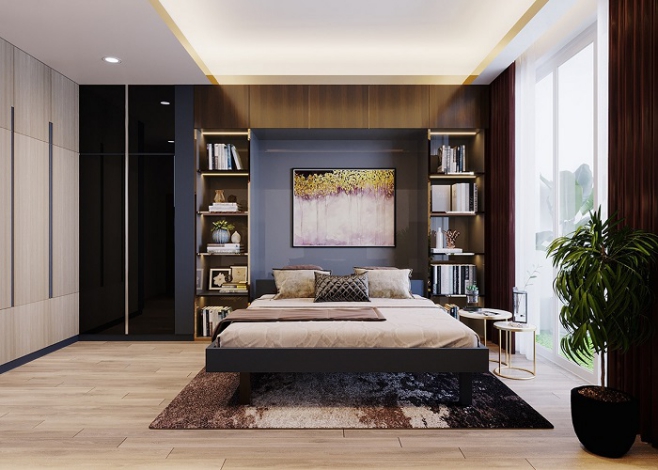 Nội thất phòng ngủ căn nhà 3 tầng đẹp 7x10m