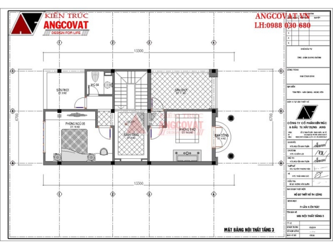 Bản vẽ mặt bằng tầng 3