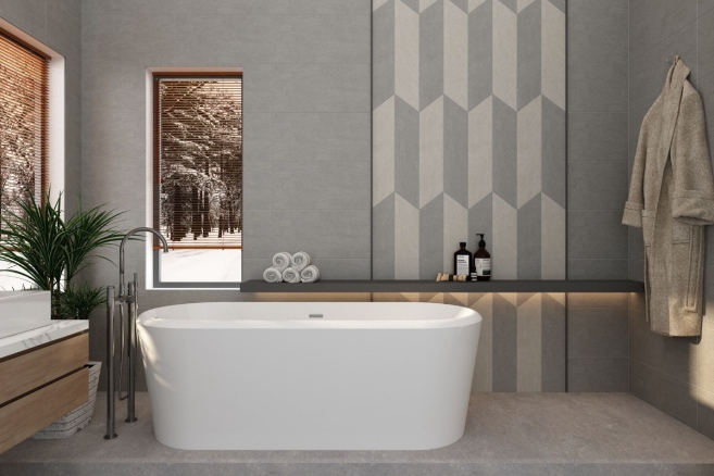 Thiết kế nội thất phòng tắm nhà 3 tầng 8x13m