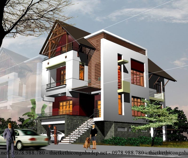 Hình ảnh nhà 3 tầng đẹp diện tích 8x15m - Mẫu thiết kế số 7
