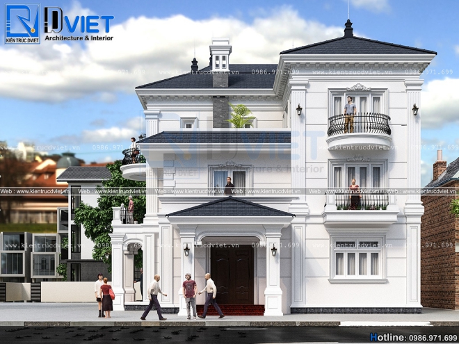 Hình ảnh nhà 3 tầng đẹp diện tích 8x15m - Mẫu thiết kế số 3