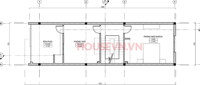 Mẫu nhà 3 tầng mái thái diện tích 100m2 - Hình 4