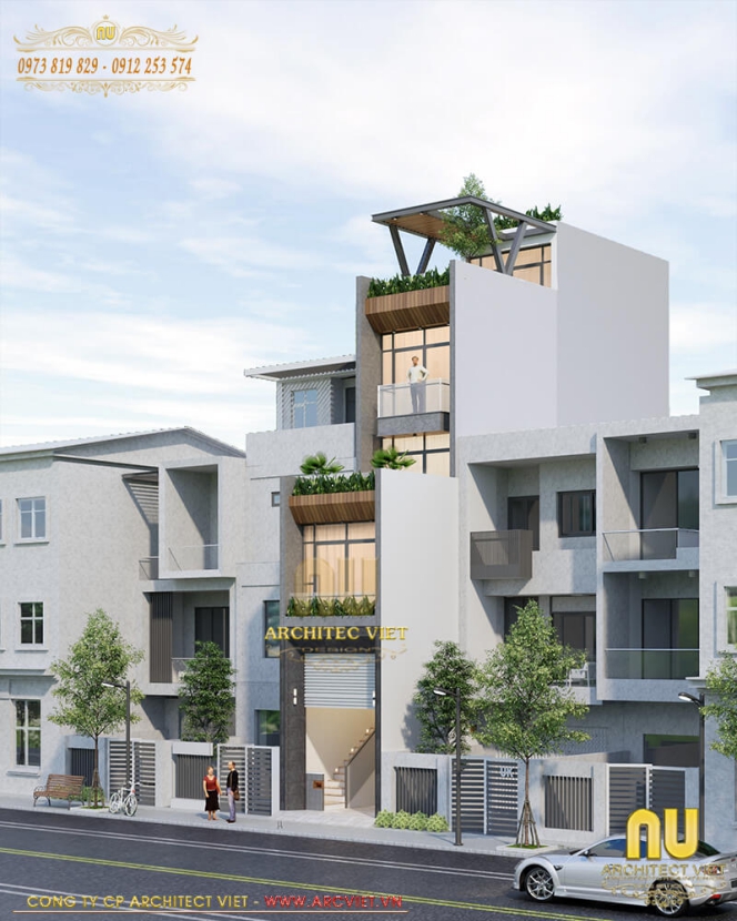 Thiết kế nhà 4 tầng 4x17m - Hình 5