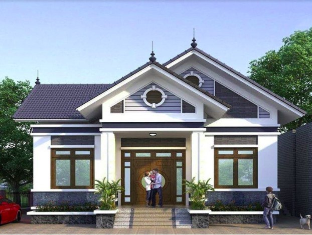 Mẫu nhà cấp 4 có 3 phòng ngủ mái thái