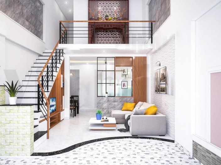 Nhà cấp 4 gác lửng 2 phòng ngủ - Hình 3