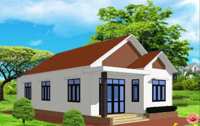 Mẫu nhà cấp 4 mái tôn 150 triệu