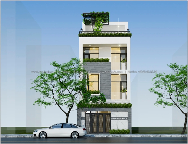 Mẫu nhà mặt tiền 6m đẹp hiện nay - hình 2