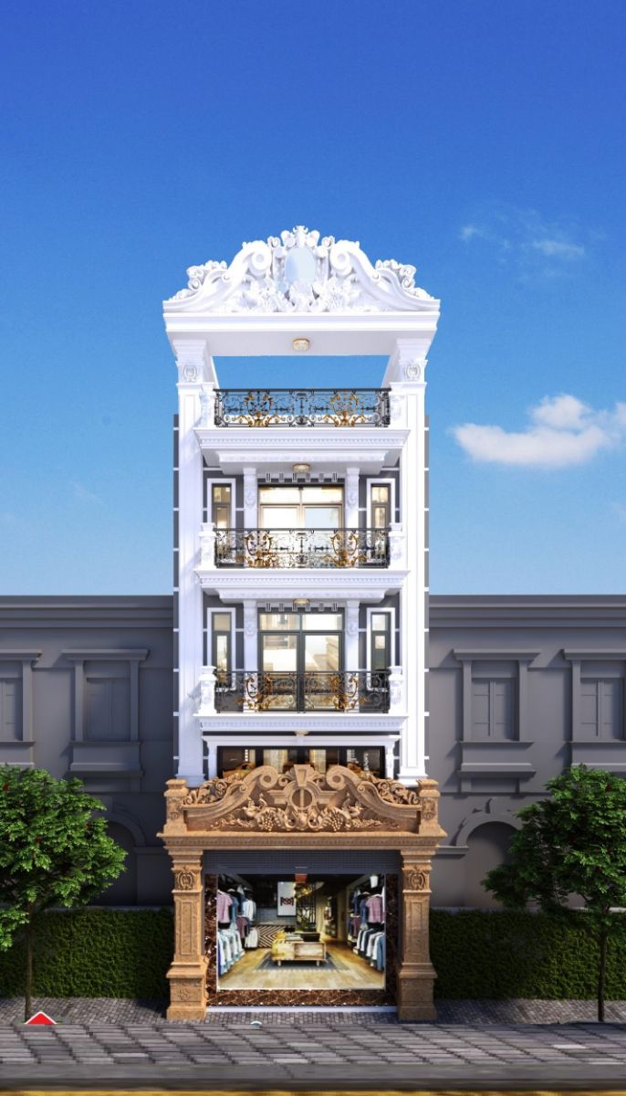 Nhà mặt tiền 6m phong cách cổ điển