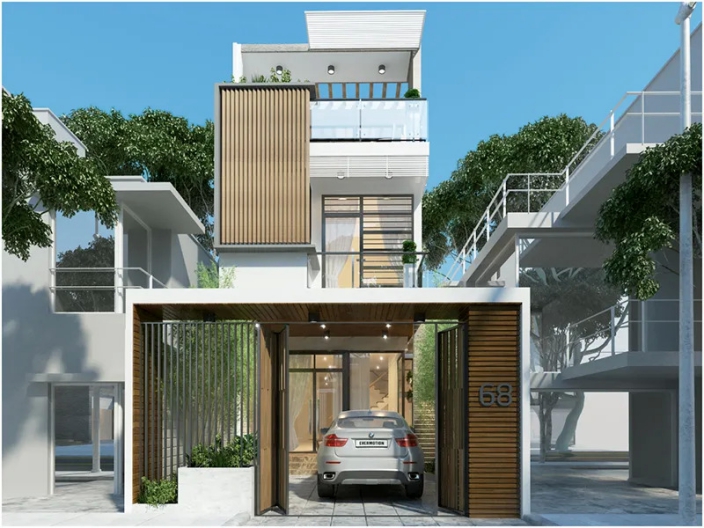 Nhà mặt tiền 6m phong cách hiện đại
