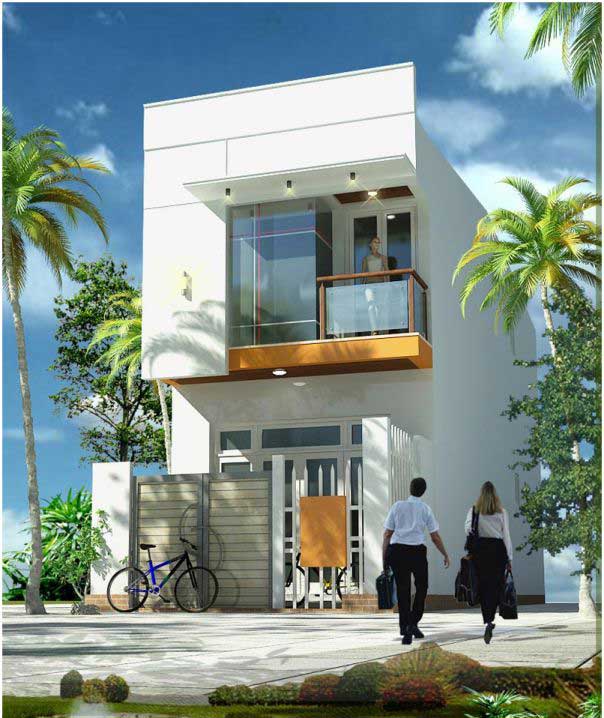 Cách tính diện tích xây dựng nhà ống 2 tầng