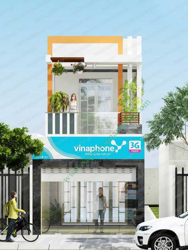 Thiết kế nhà phố 2 tầng kết hợp kinh doanh buôn bán