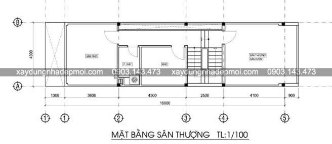 Bản vẽ nhà phố 3 tầng đẹp 4x16m - Hình 3