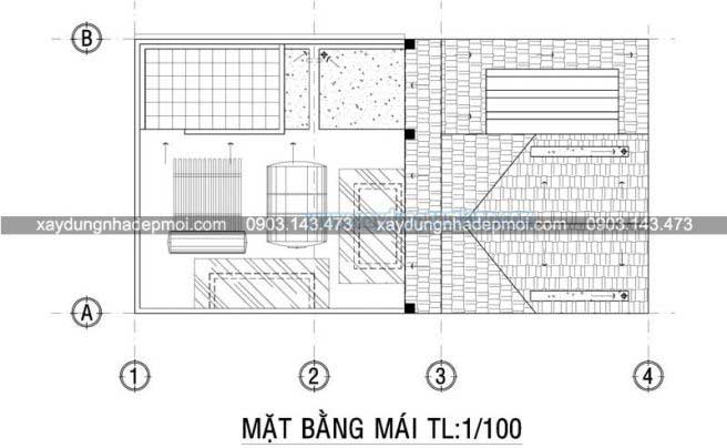 Bản vẽ thiết kế nhà phố 3 tầng đẹp - Hình 5