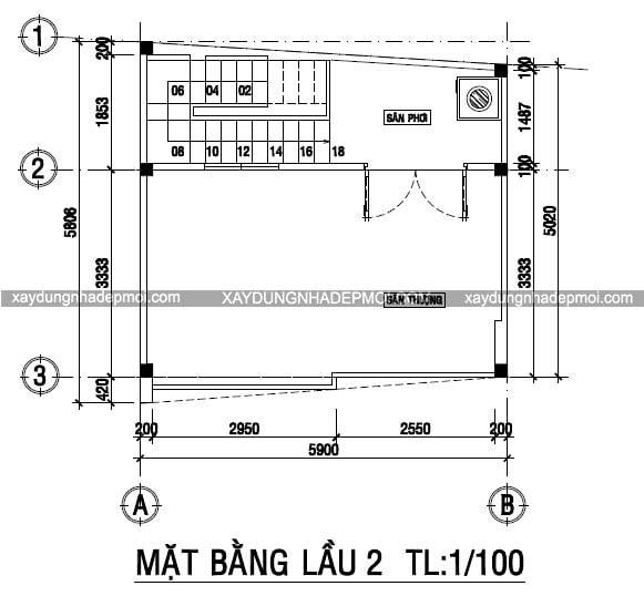 Nhà phố 3 tầng trên mảnh đất nhỏ 5,8×5,9 - Hình 9
