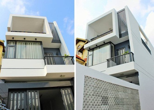 Phối cảnh tổng thể nhà 3 tầng kết hợp giếng trời