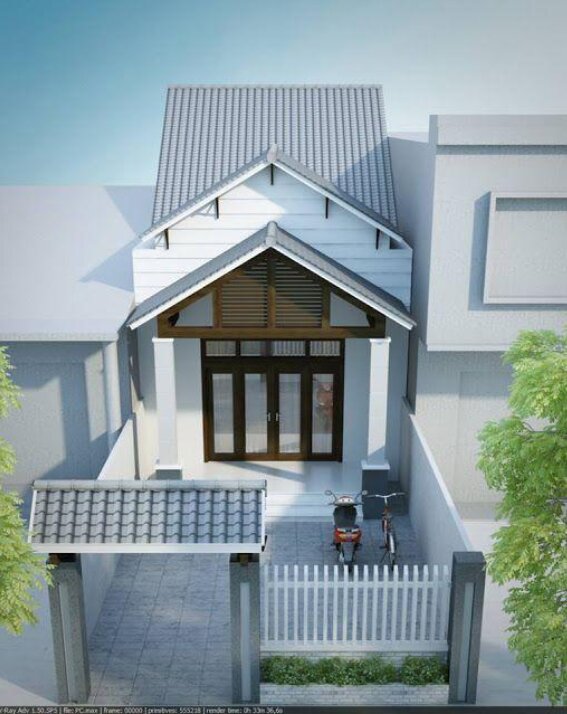 Hình ảnh về mẫu nhà ống 1 tầng với 3 phòng ngủ đẹp – ảnh 2