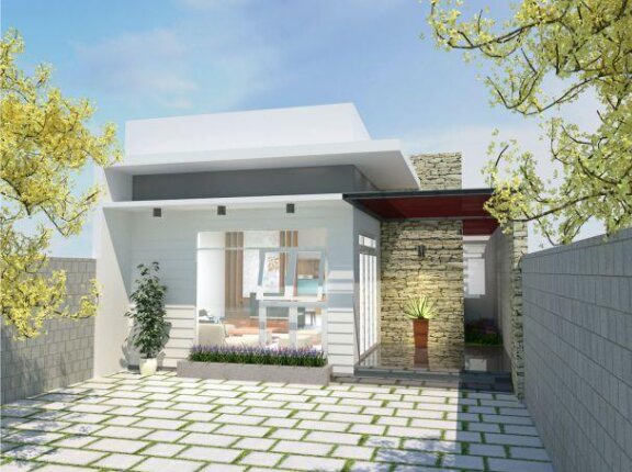 Hình ảnh về mẫu nhà ống 1 tầng với 3 phòng ngủ đẹp - ảnh 4