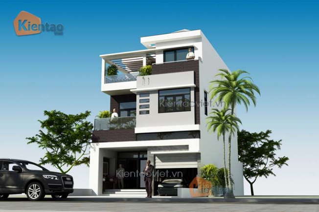 Phối cảnh nhà 3 tầng diện tích 7x12m