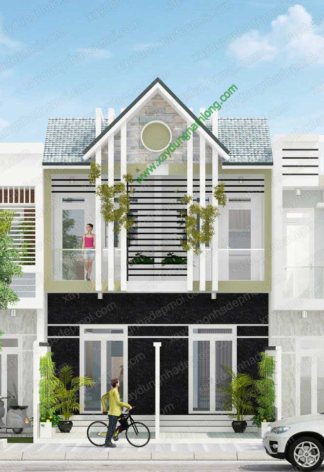 Mẫu nhà phố liền kề đẹp 2 tầng hiện đại