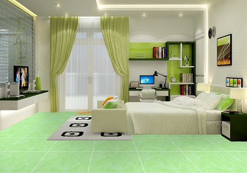 Mẫu gạch lát nền màu xanh lá cây kích thước 50x50 Prime mã 07695.