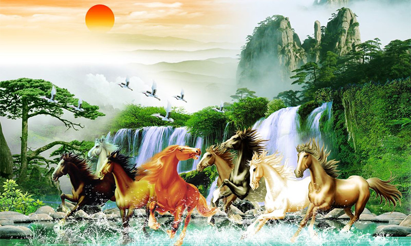 Ngắm nhìn TOP mẫu tranh gạch 3D ốp tường phòng khách đẹp 2024